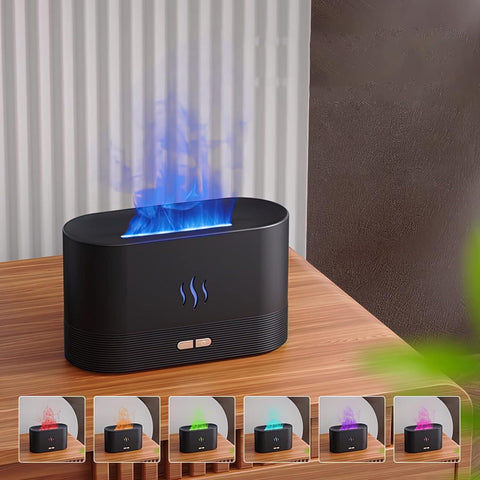 Flame Humidifier And Aroma Diffuser Realistic Flame Effect Portable and Versatile Usage