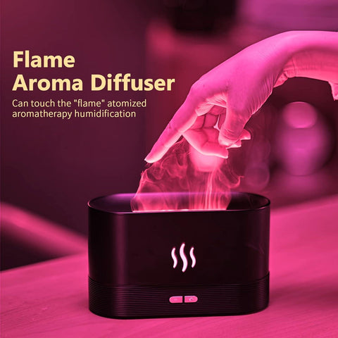 Flame Humidifier And Aroma Diffuser Realistic Flame Effect Portable and Versatile Usage