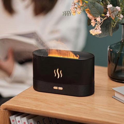 Flame Humidifier And Aroma Diffuser Realistic Flame Effect Portable and Versatile Usage
